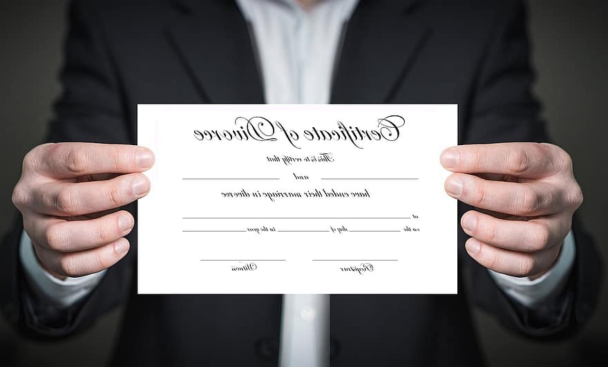 sertifikat, papir, dokument, skilsmisse, atskillelse, Oppløsning, slå opp, signatur, skilt, kontrakt
