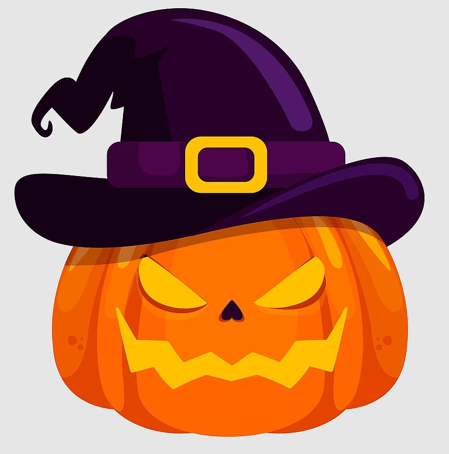 Pumpkin, Hat, Witch, Halloween, Squash, Happy Halloween, Halloween Night, Magic, Fantasy, Party