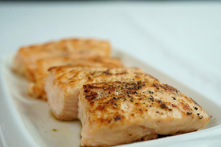 salmão, peixe, Filé de salmão, bife, fresco, cozinha, Comida, comer, jantar, saudável, refeição