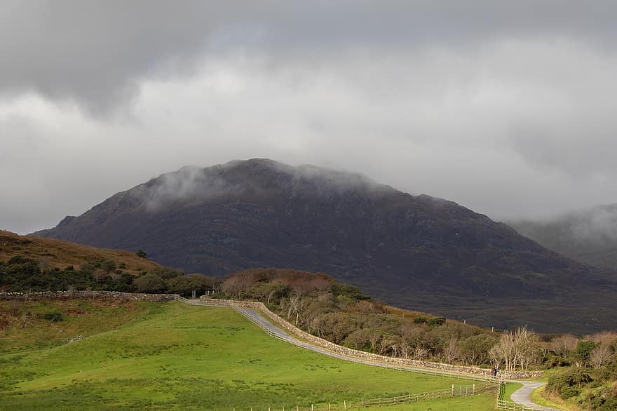 connemara nemzeti park, vadon élő atlanti úton, Írország, connemara, Galway, hegyek, park, vadvilág, természet