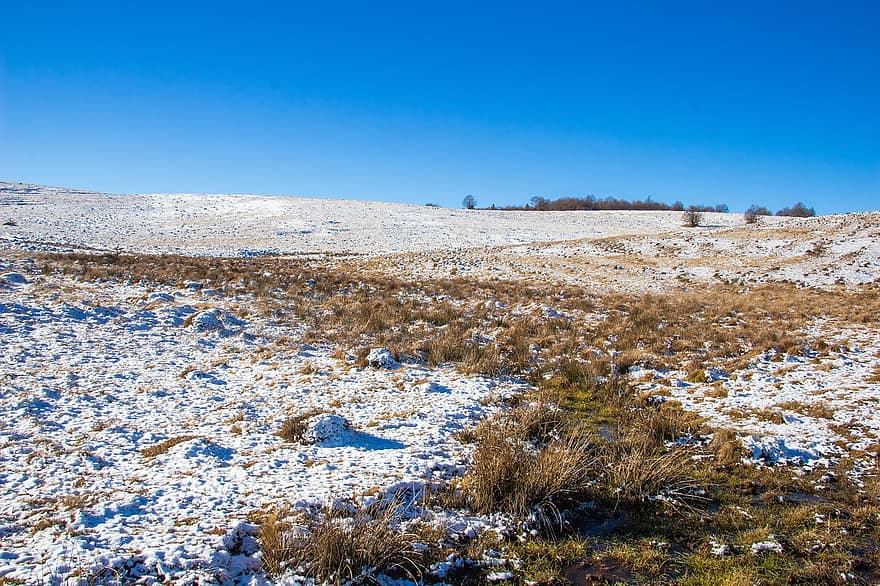Hills, Valley, Grassland, Ice, Frost, Snowy, Cold, Season, Outdoor, Winter, Nature
