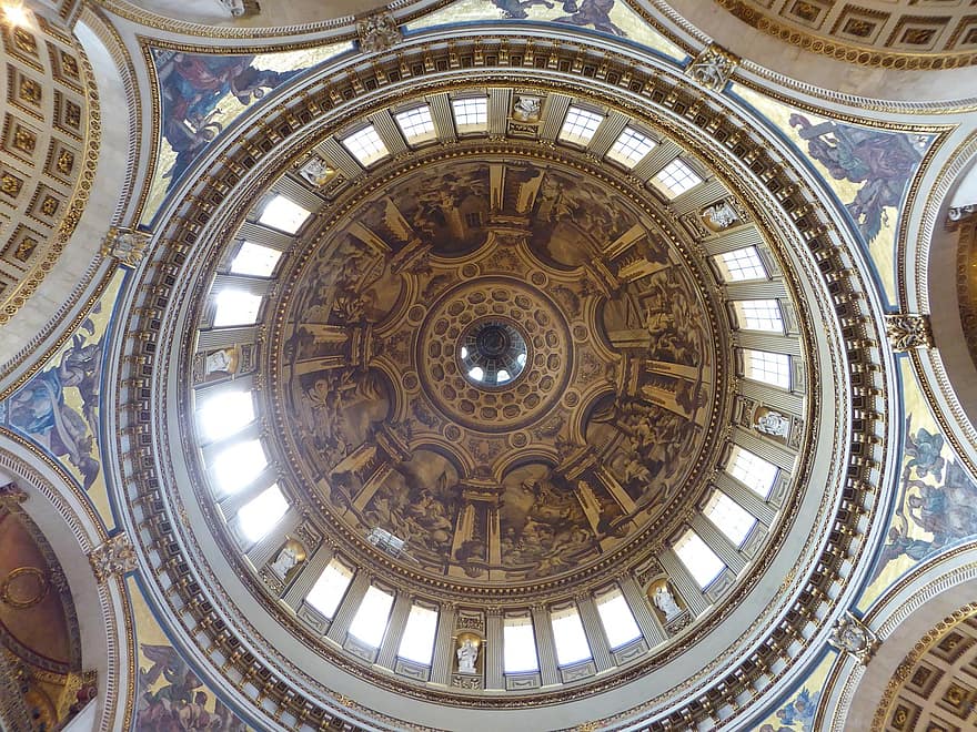 St, Pauls, London, Cathedral, England, architecture, famous place, indoors, christianity, religion, ceiling
