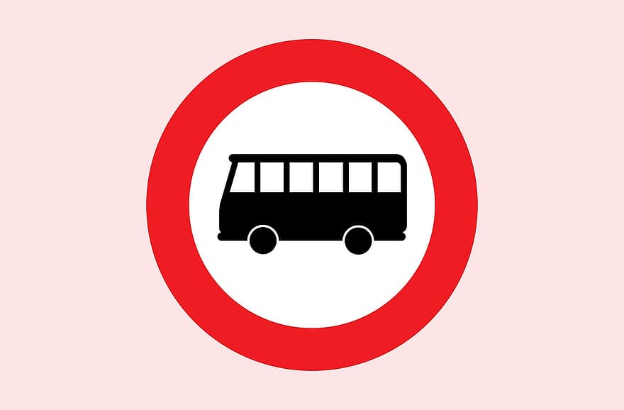 Droga, znak, Uwaga, ostrzeżenie, zakaz, zakazana, omnibus, nie dozwolony