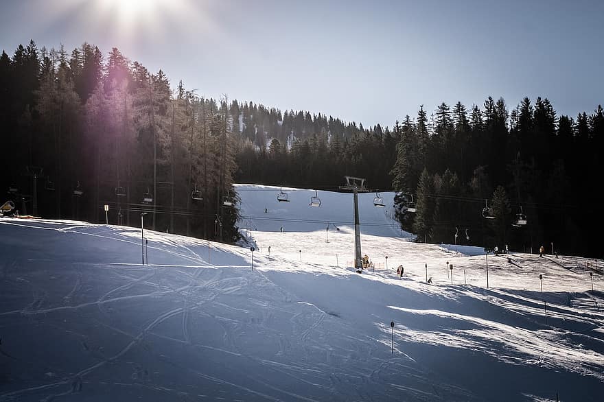 лифт, лыжный склон, кататься на лыжах, спортивный, свободное время, природа, на открытом воздухе