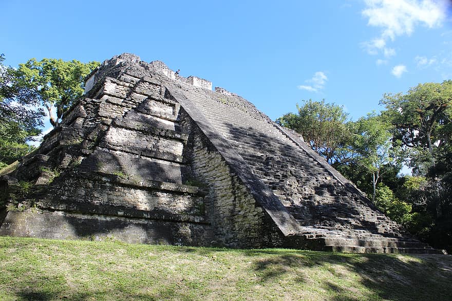 piràmide, ruïnes, tikal, Maya
