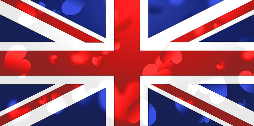 vlajka, vlajky světa, království, symbol, země, cestovat, Spojené království, Británie, britský, britská vlajka, srdce
