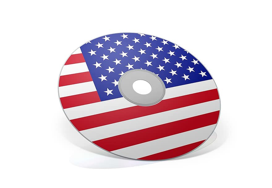 미국, CD, 깃발, DVD, 단합 된
