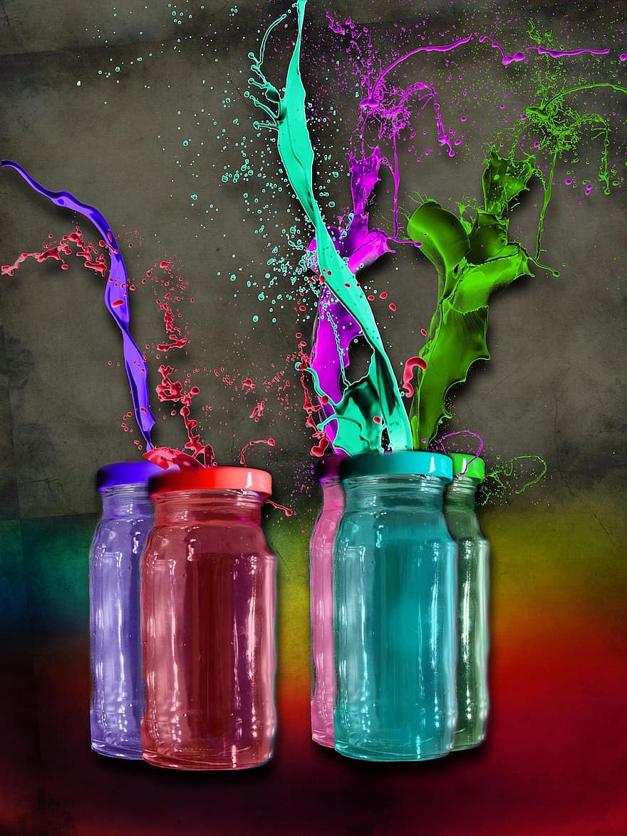 farve, spray, glas, maling, forny, baggrund