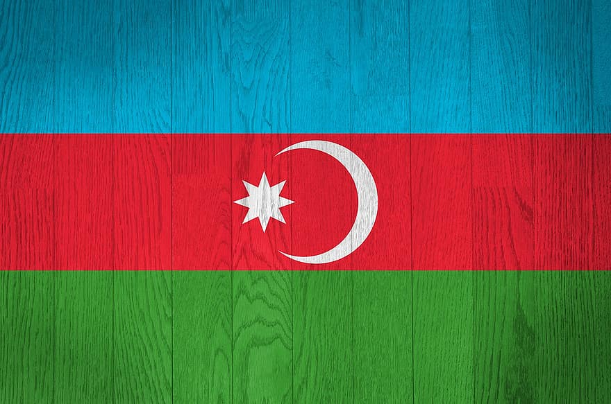 Aserbajdsjan, Baku, Land, flag, baggrund, træ-, træ, patriot, nation, patriotisme, grunge
