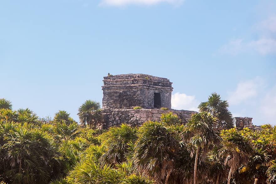 Тулум, храм, Мексика, культура майя, исторический, Археологическая зона Тулума, майя, пейзаж, археологическая зона, Quintana Roo, туризм