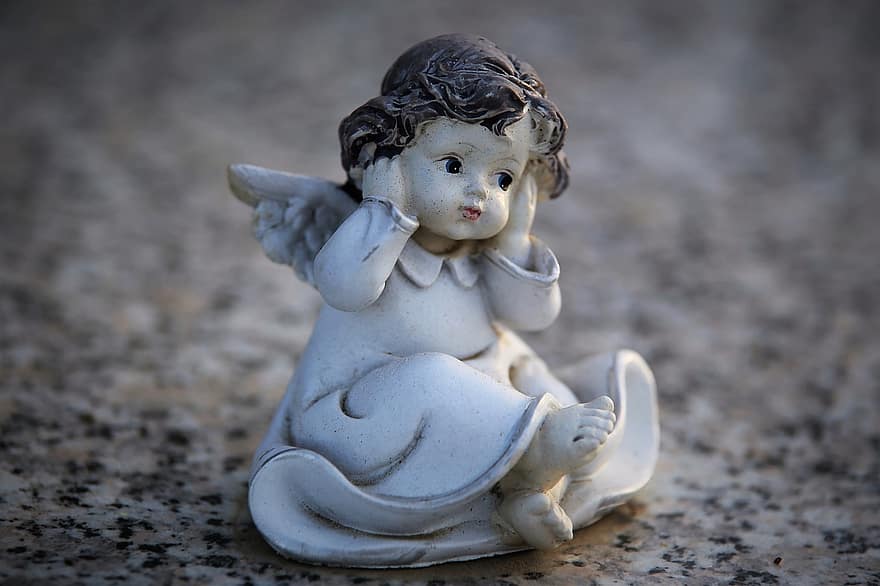 ange, Petit ange, figurine, statuette, sculpture, décor, décoration, la tombe