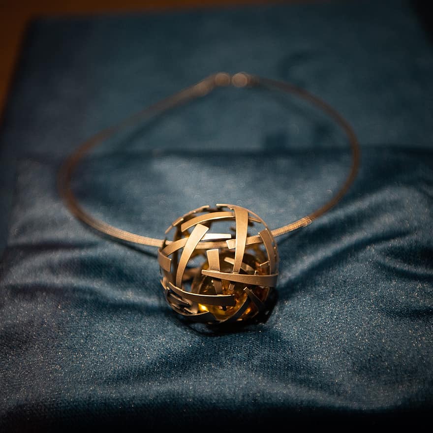 Craft, Bracelet, Weave, close-up, single object, backgrounds, gold, sphere, shiny, macro, metal