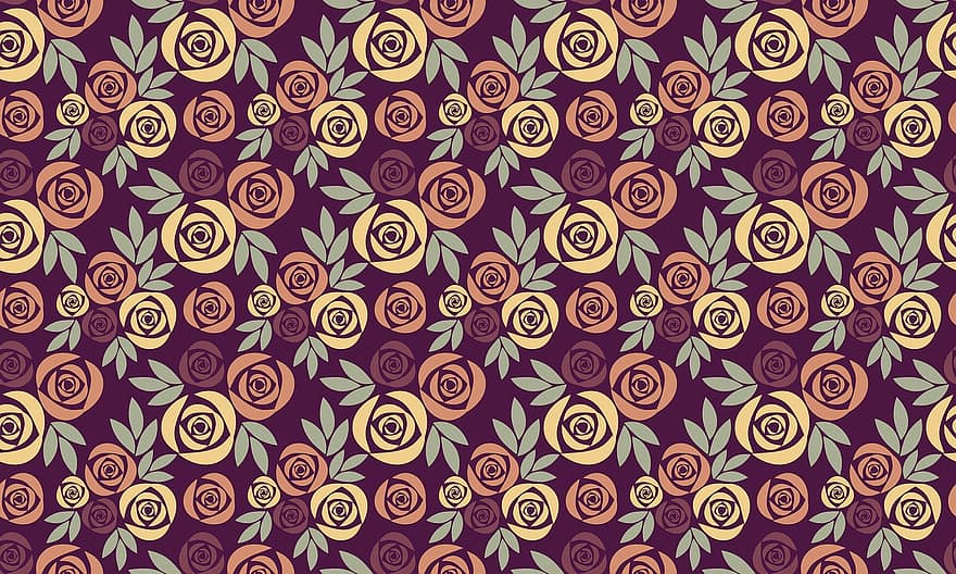Illustration, Default, Background, Wallpaper, Seamless, Paper, Textile, Tissue, Wrapping, Floral, Roses