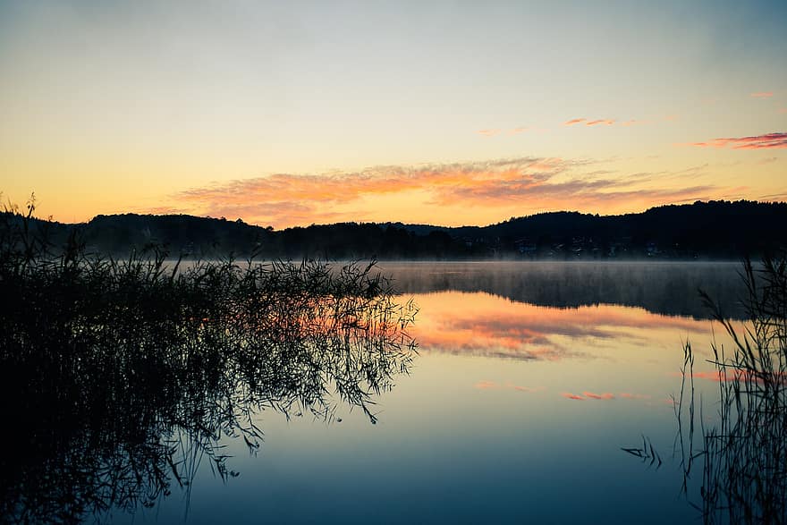 Fog, Water, Lake, Morning, Sunrise