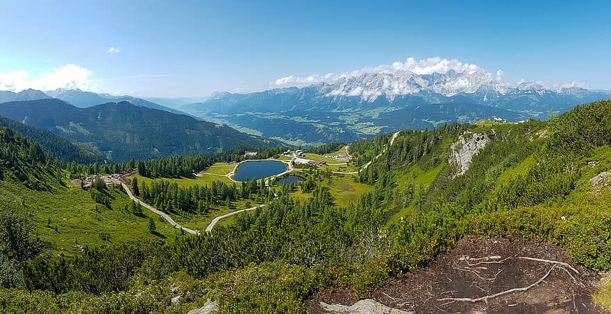 Reiteralm, hegyek, természet, Schladming, Ausztria, tájkép, hegy, nyári, zöld szín, hegycsúcs, hegység