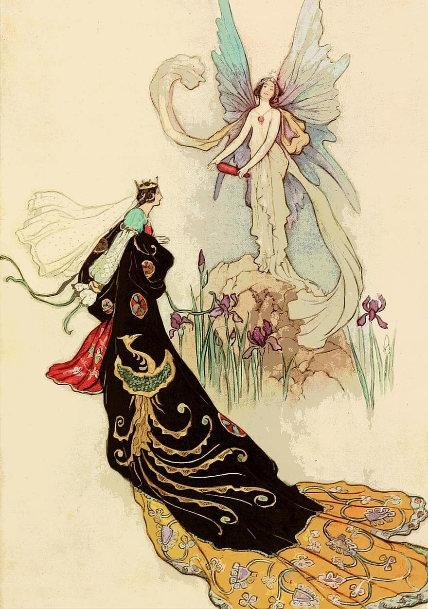 Vintage, Old, Antique, Charming, Enchanted, Enchanting, Retro, Illustrated, Warwick Goble, Illustrator, Fairy Tale