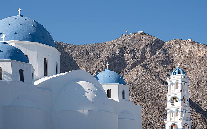 Grecja, Santorini, perissa, kościół, prawosławny, chrześcijaństwo, religia, krzyż, architektura, kultury, znane miejsce