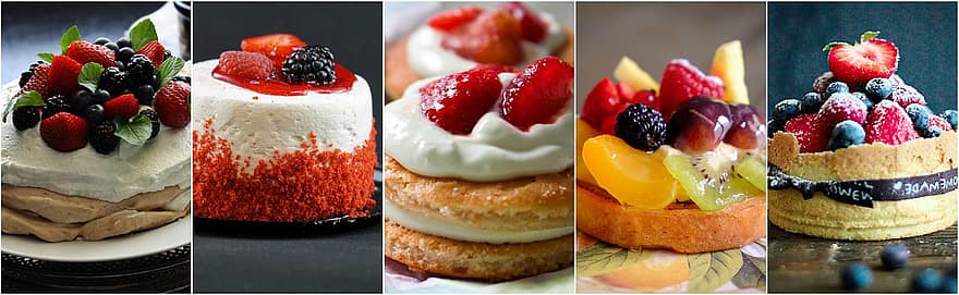 sobremesa, bolo, colagem, Comida, doce, delicioso, pastelaria, gourmet, aniversário, festa