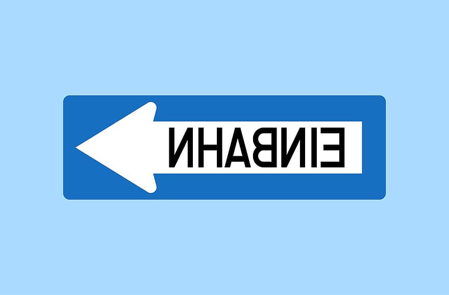 mão única, sinal de trânsito, alemão, placa de trânsito