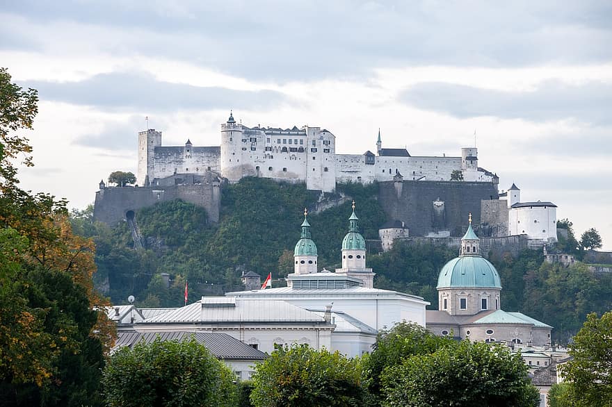 Hohensalzburg, Castle, Austria, Salzburg, Fortress, Architecture, Landmark, Historical, Medieval, famous place, christianity