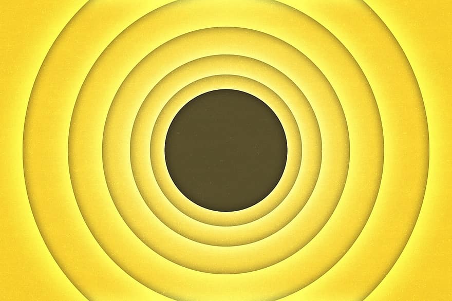 cercles, rétro, bullseye, Contexte, jaune, or, fond jaune, Rétro jaune
