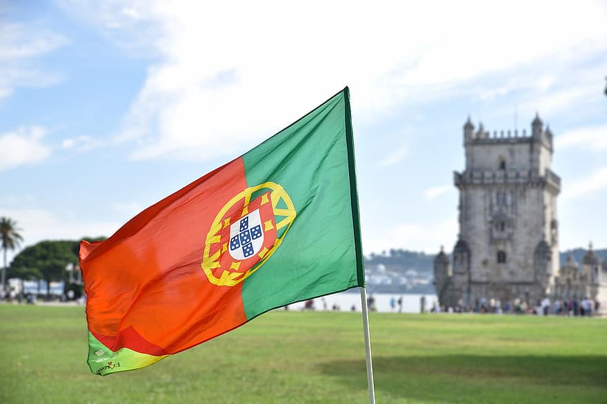 깃발, 시티, 여행, 포르투갈