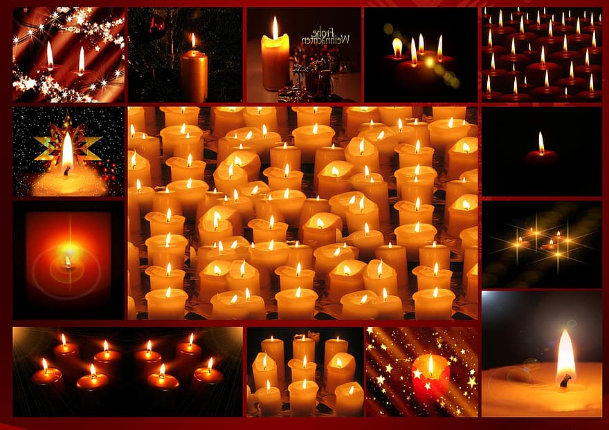 свечи, свет, огни, вечер, приход, рождество, украшение, Рождественский сочельник, святой, церковь, любить