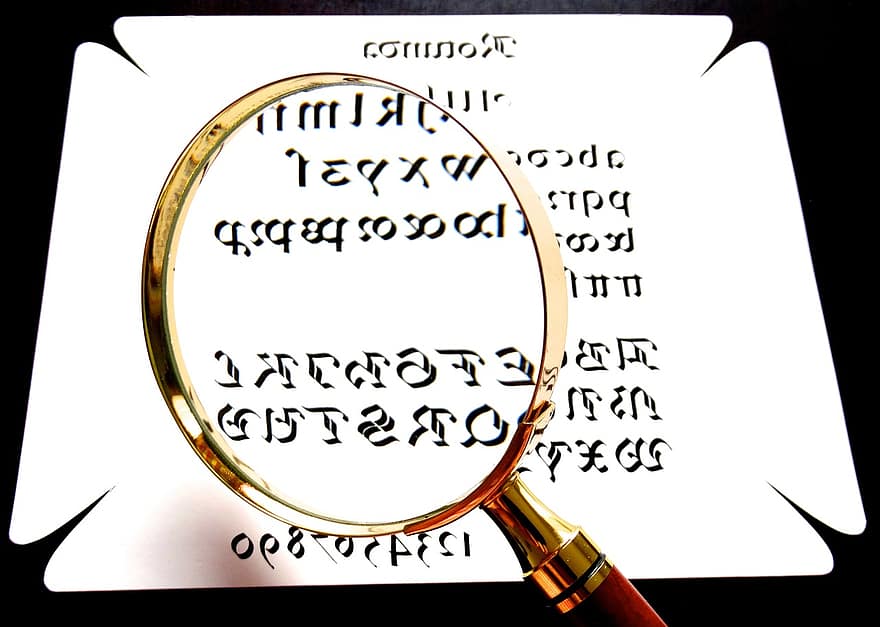 Magnifying Glass, Calligraphy, Larger View, See Better, Greater, Sharper, Readable, Reading Aid, Focus, Font, Paper