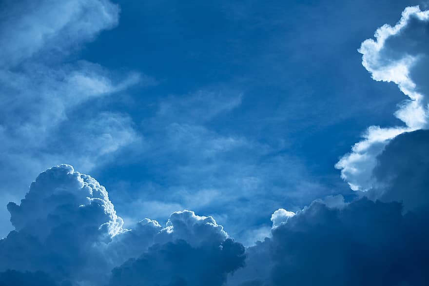 niebo, chmury, tło, cumulus, pogoda, atmosfera, niebieskie niebo, Natura, Tapeta, fajna tapeta