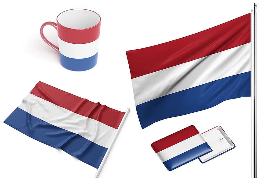 Land, flagga, nederländerna, nationell, symbol