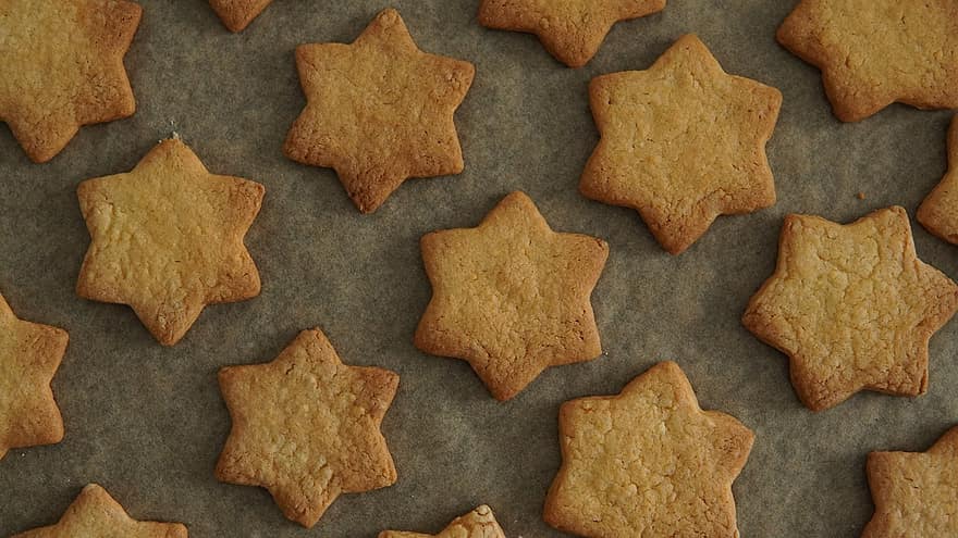 Noel yıldızları, kurabiye, Gıda, Yağlı kurabiyeler, Noel kurabiyeleri, pişmiş, hamur işleri, şekerleme, abur cubur, Yıldız şekilli, tatlı