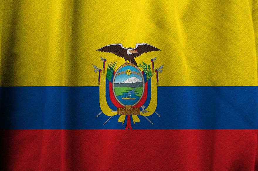 에콰도르, 깃발, 국가, 상징, 민족, 전국의, 애국심, 애국심이 강한, 기치