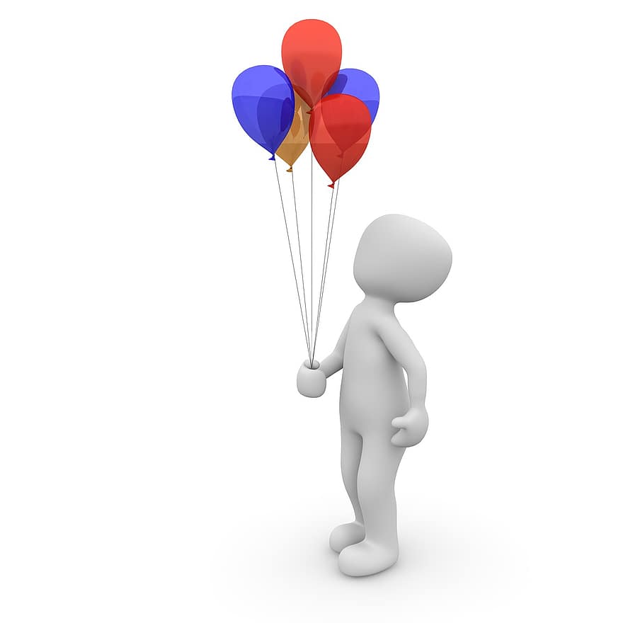 balão, colorida, flutuador, balões, aniversário, engraçado, palhaço, justo, vendedor de balão de ar, inchar, festival