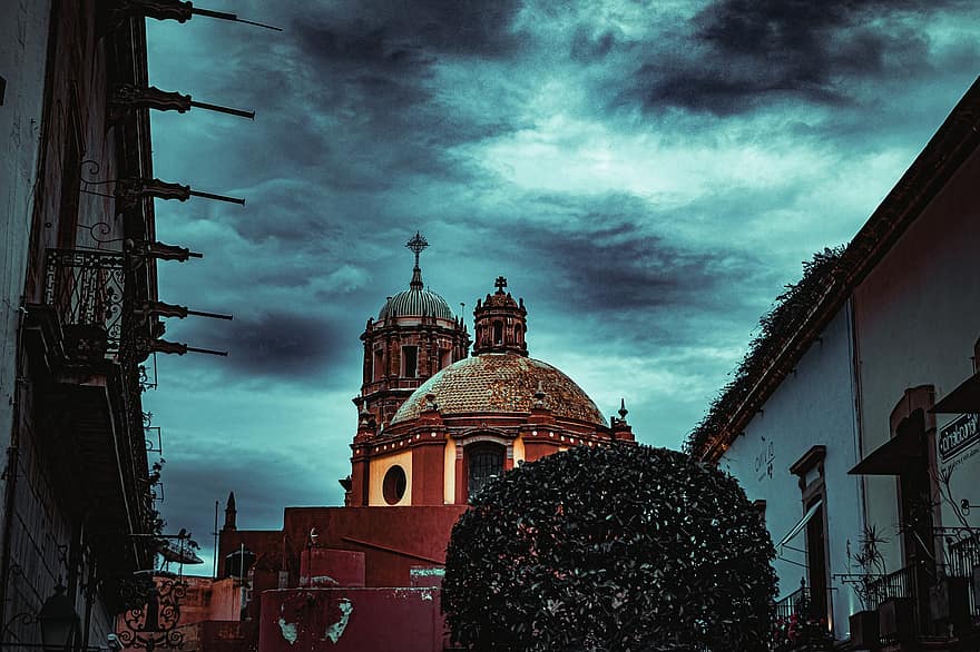 queretaro, meksiko, Arsitektur, gereja, indah, historis, kota, Kekristenan, agama, tempat terkenal, budaya