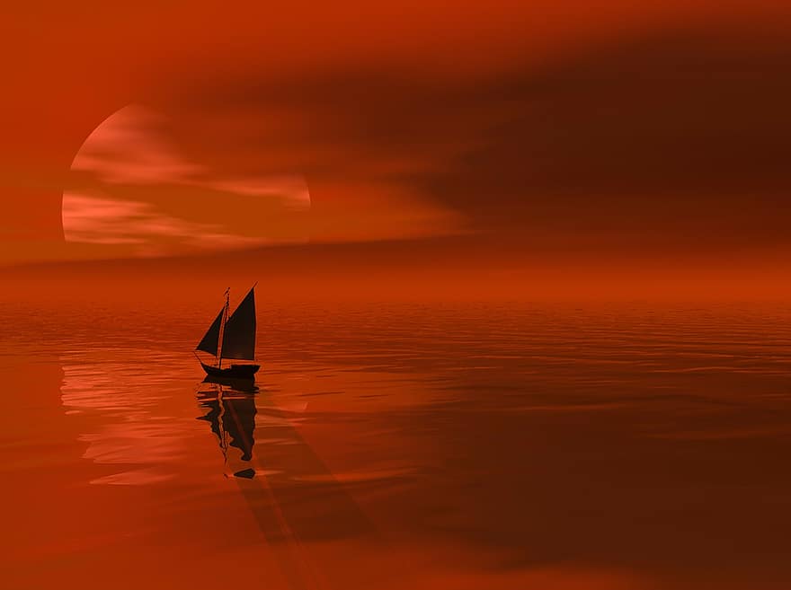 mar, natureza, céu, exótico, nuvens, vermelho, por do sol, romance, lindo, fogo, romântico