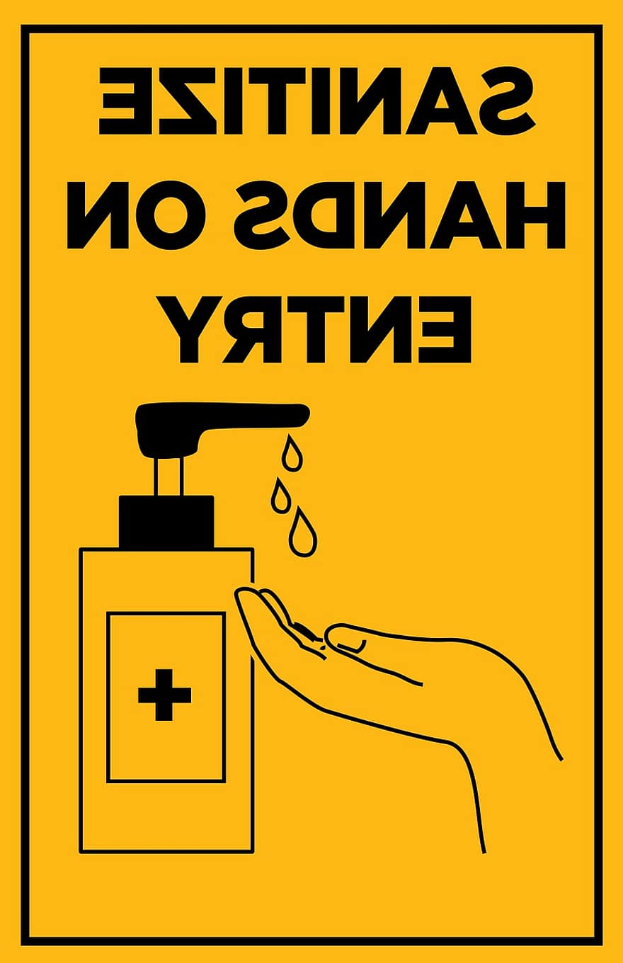 desinfektionsmedel, sanitize, hygien, sanering, pandemi, affisch