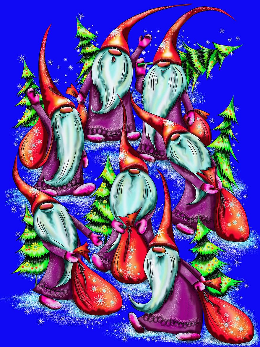 giáng sinh, Giáng sinh vui vẻ, lễ kỷ niệm, Giáng sinh Gnomes, đồ trang trí, cây giáng sinh, xmas, Ông già Noen, buồn cười, cây, ngày lễ