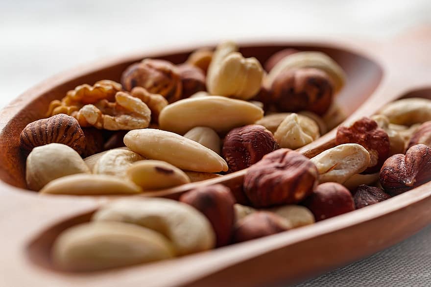 Nuts, Nut Mix, Food, Snack, Walnut, Hazelnut, Peanut, Healthy, Delicious, Tasty