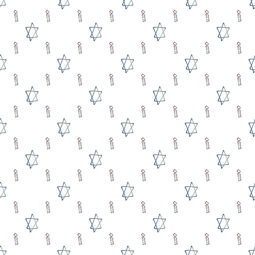 achtergrond, ster van David, patroon, behang, ster, hanukkah, kaars, joodse, naadloos, decoratief, backdrop