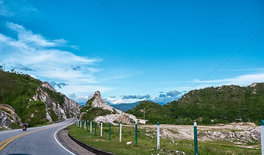 estrada, montanhas, Ocaña, santander, Colômbia, rodovia, panorama