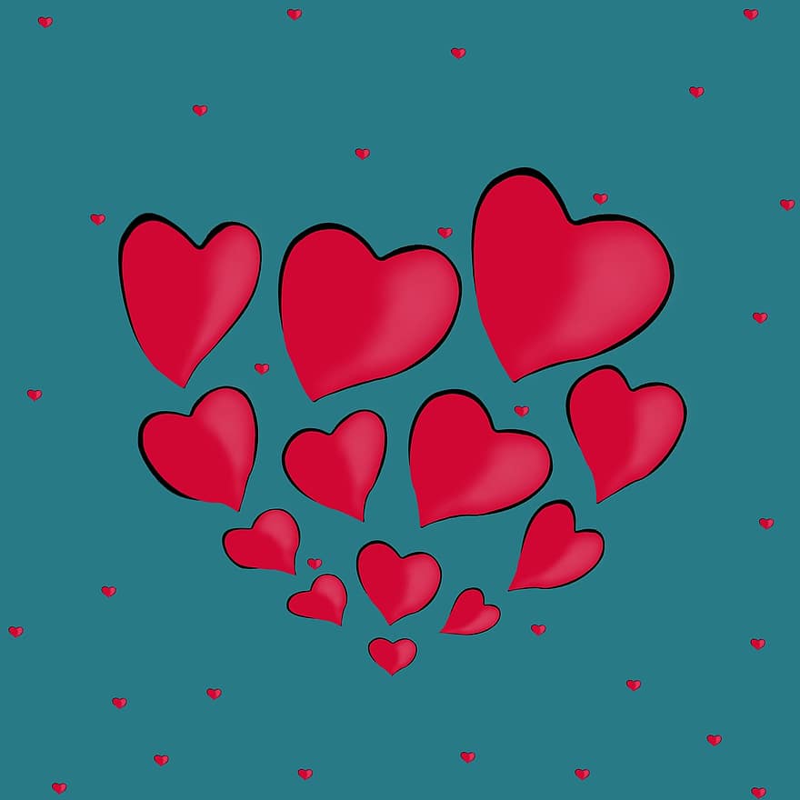 Background, Desktop, Hearts, Heart, Red Hearts, Red Heart, Blue