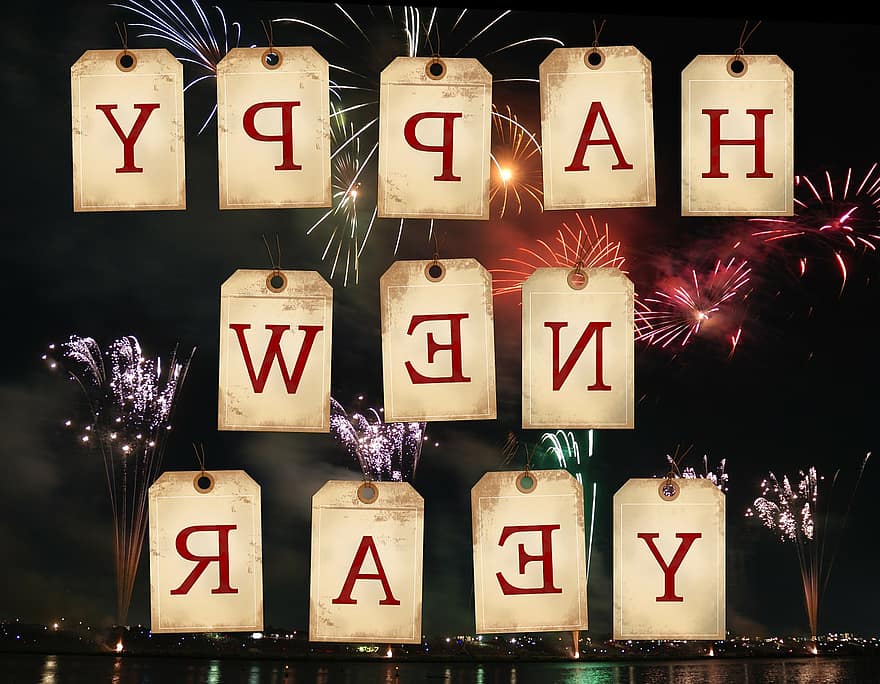 ohňostroj, šťastný nový rok, Nový Rok, tagy, štítky