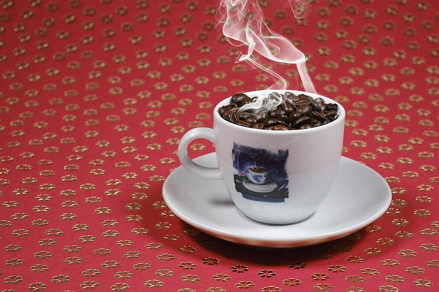 kaffe, kop, espresso, kaffebønner, kaffekop, stimulans, koffein
