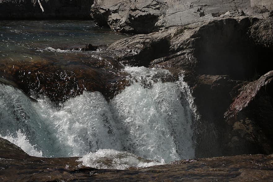 thác nước, tự nhiên, Nước, đá, làn sóng, phong cảnh, mùa hè, ướt, chảy, vách đá, núi