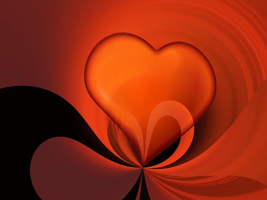 Herz, Liebe, Grußkarte, Valentinstag, abstrakt, Glück, Symbol, Gefühle, Stimmung, romantisch, Orange