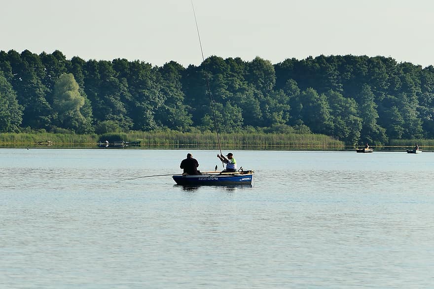 риболовля, човен, рибалки, риба, грудзядз, Польща, міський пейзаж, краєвид, природи, спортивне полювання, подорожі
