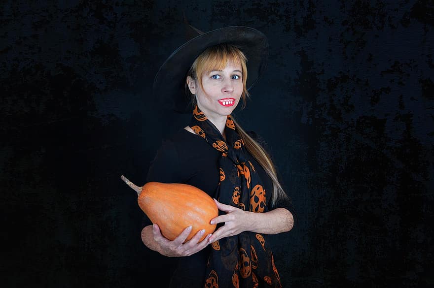 Witch, Pumpkin, Broom, Witchcraft, Magic, Fantasy, Spell, Story, Gothic, Woman, Hat