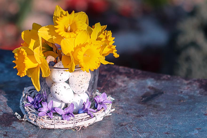 Páscoa, Easter Motif, tema de páscoa, decoração de páscoa, ovos de pascoa, flores, narciso, narcisos, ninho de páscoa, coleção de páscoa, Feliz Páscoa