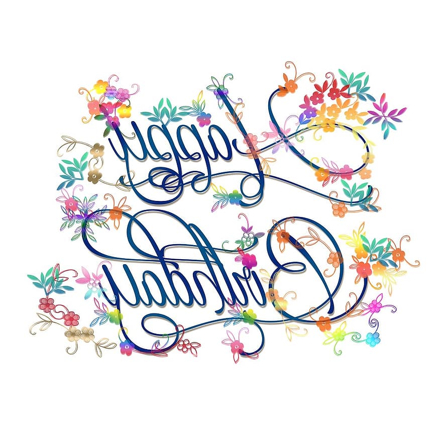 Честит Рожден ден, цветя, поздрав, процъфтява, цветен, рожден ден, празненство, декоративен, карта, дизайн
