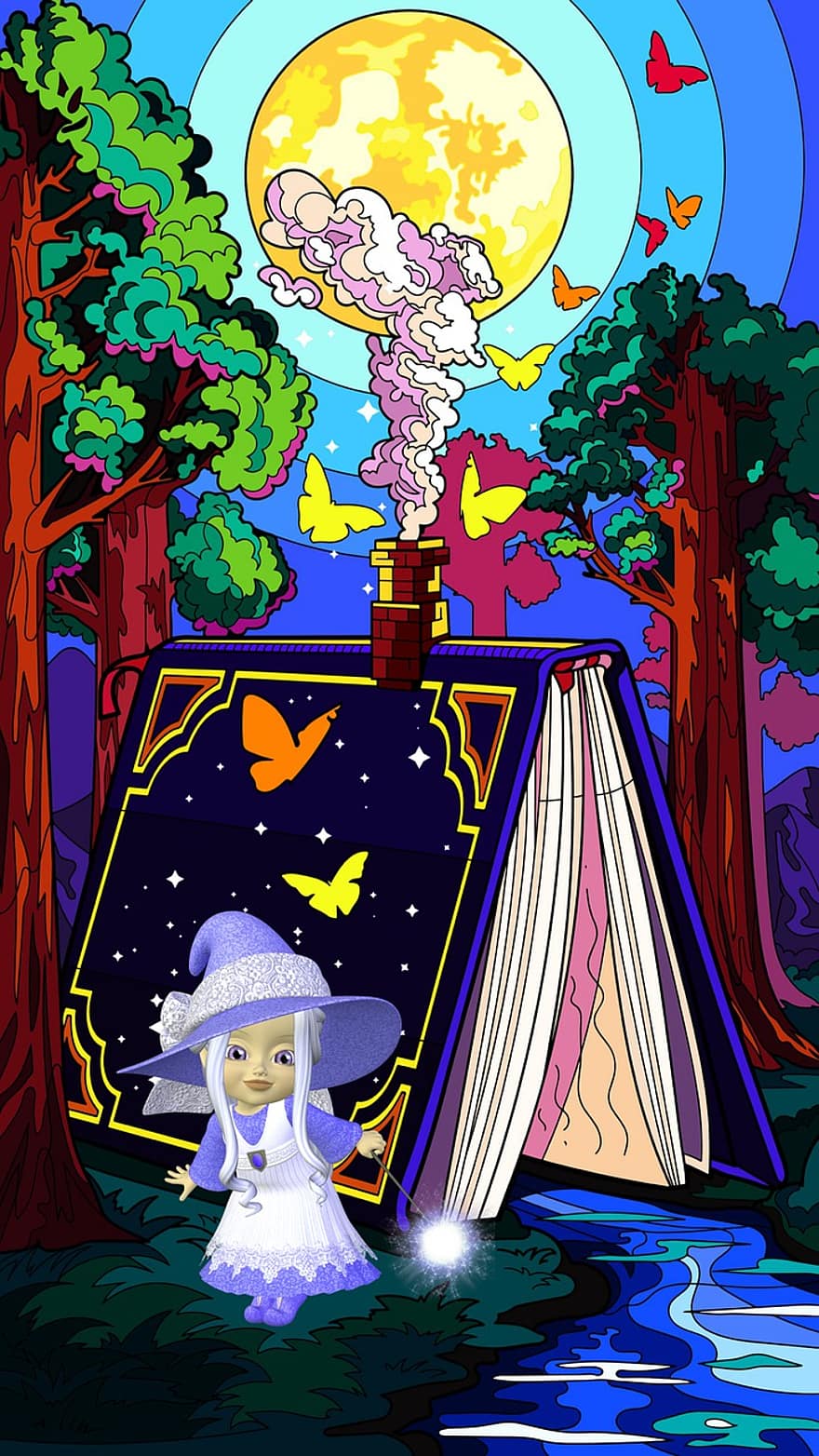 Background, Artistic, Book, Forest, Fairy, Fantasy, Character, Digital Art